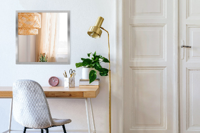 Wall mirror with silver frame elegant design
