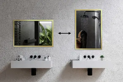 Gold frame mirror modern design