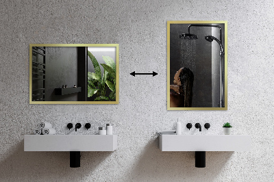 Gold frame mirror modern