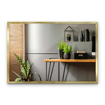 Gold frame mirror modern design