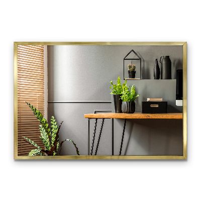 Gold frame mirror modern