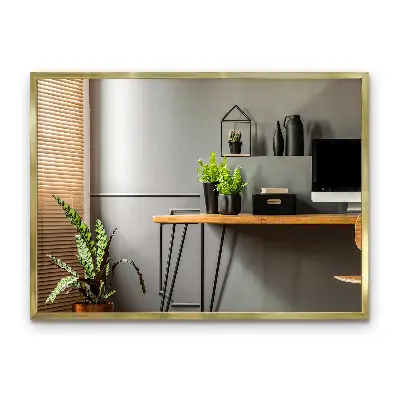 Gold frame mirror modern design