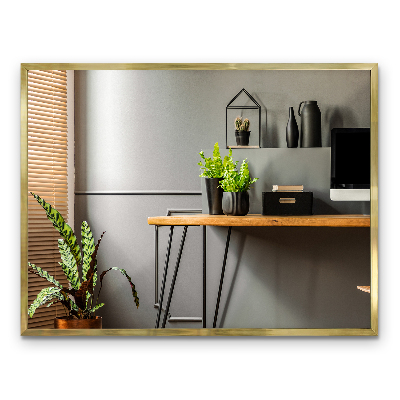 Gold frame mirror modern
