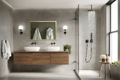 Gold frame mirror modern design