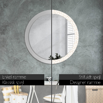 Round decorative wall mirror Feathers