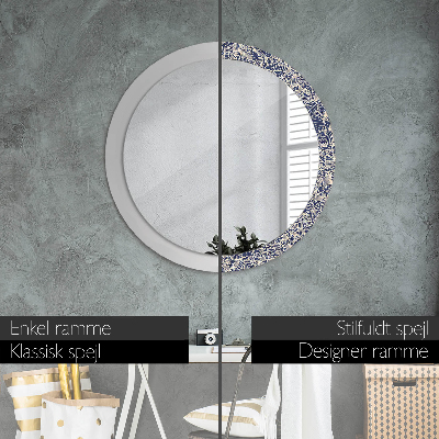 Round decorative wall mirror Flowers