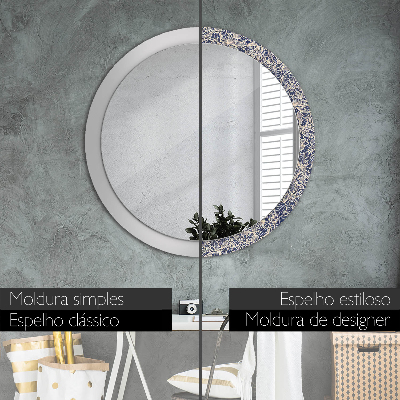 Round decorative wall mirror Flowers