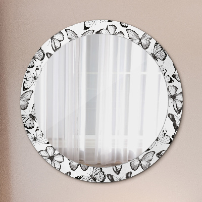 Round decorative wall mirror Butterfly