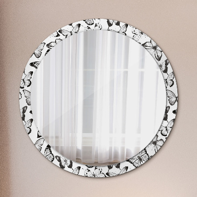 Round decorative wall mirror Butterfly