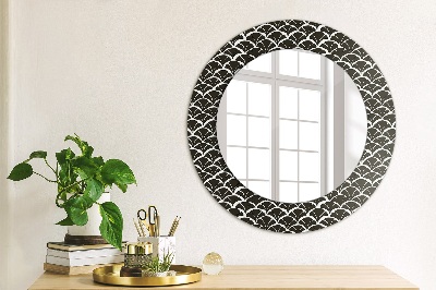 Round decorative wall mirror Oriental scales