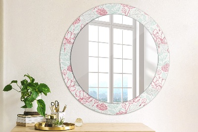 Round decorative wall mirror Flowers