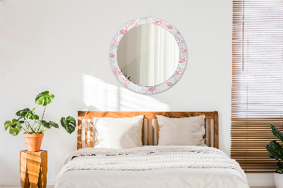 Round decorative wall mirror Flowers