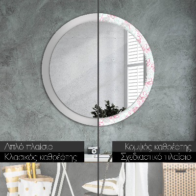 Round decorative wall mirror Flowers