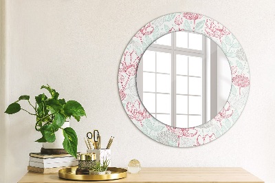 Round decorative wall mirror Flowers