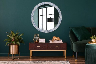 Round decorative wall mirror Branches leaves