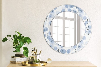 Round decorative wall mirror Branches leaves