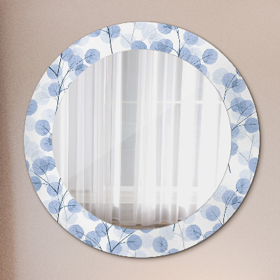 Round decorative wall mirror Branches leaves