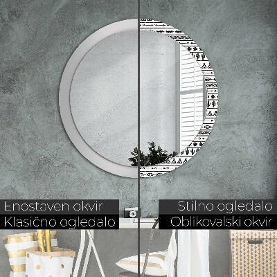 Round decorative wall mirror Boho minimalistic