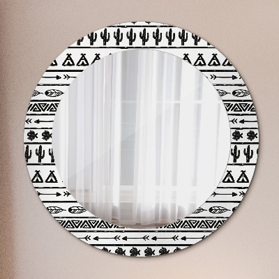 Round decorative wall mirror Boho minimalistic