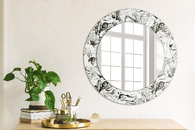 Round decorative wall mirror Pets cats