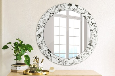 Round decorative wall mirror Pets cats