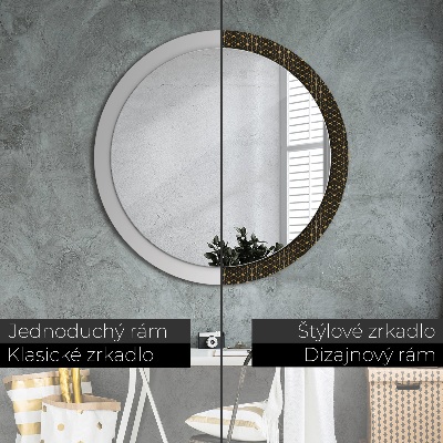 Round decorative wall mirror Hexagonal geometry