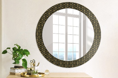 Round decorative wall mirror Hexagonal geometry