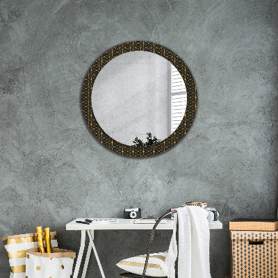 Round decorative wall mirror Hexagonal geometry