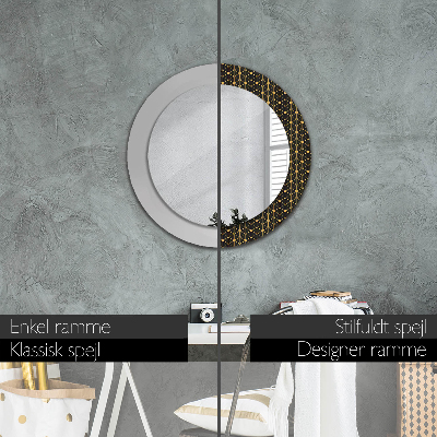 Round decorative wall mirror Hexagonal geometry