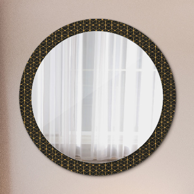 Round decorative wall mirror Hexagonal geometry