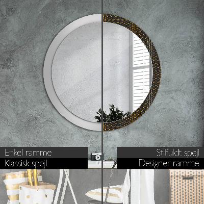 Round decorative wall mirror Hexagonal geometry