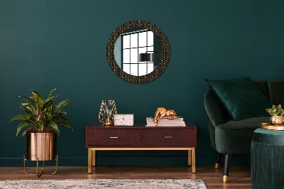 Round decorative wall mirror Hexagonal geometry