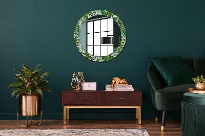 Round mirror decor Jungle leaves