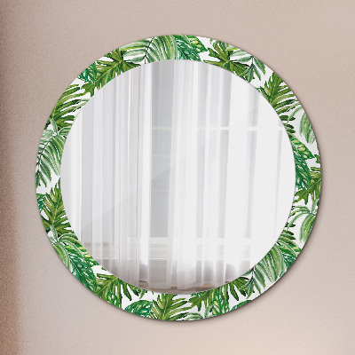 Round mirror decor Jungle leaves