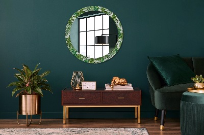 Round mirror decor Jungle leaves