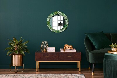 Round mirror decor Jungle leaves