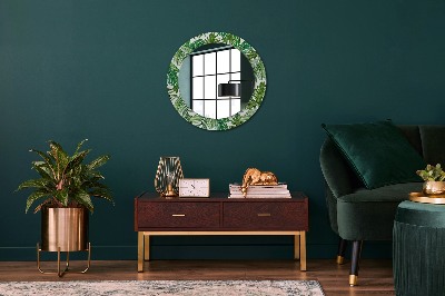 Round mirror decor Jungle leaves