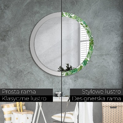 Round mirror decor Jungle leaves