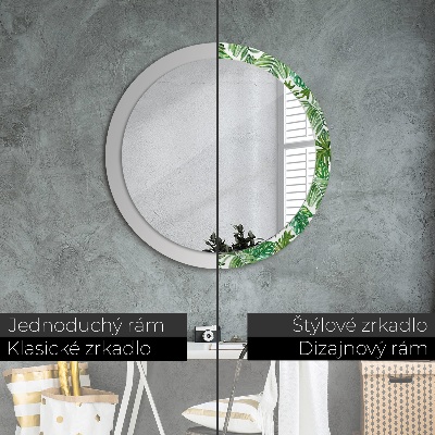 Round mirror decor Jungle leaves