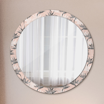 Round mirror decor Bird paradise