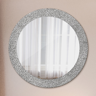 Round mirror printed frame Floral pattern