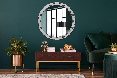 Round mirror printed frame Abstract hearts