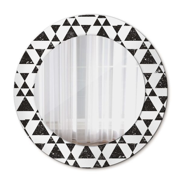 Round decorative wall mirror Triangles geometry