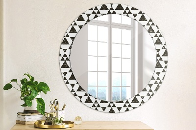 Round decorative wall mirror Triangles geometry