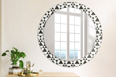 Round decorative wall mirror Triangles geometry