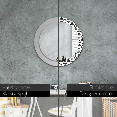 Round decorative wall mirror Triangles geometry