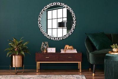 Round decorative wall mirror Triangles geometry