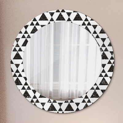 Round decorative wall mirror Triangles geometry