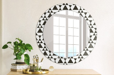 Round decorative wall mirror Triangles geometry