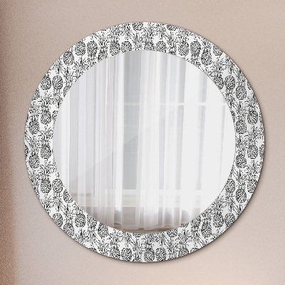 Round decorative wall mirror Pineapples